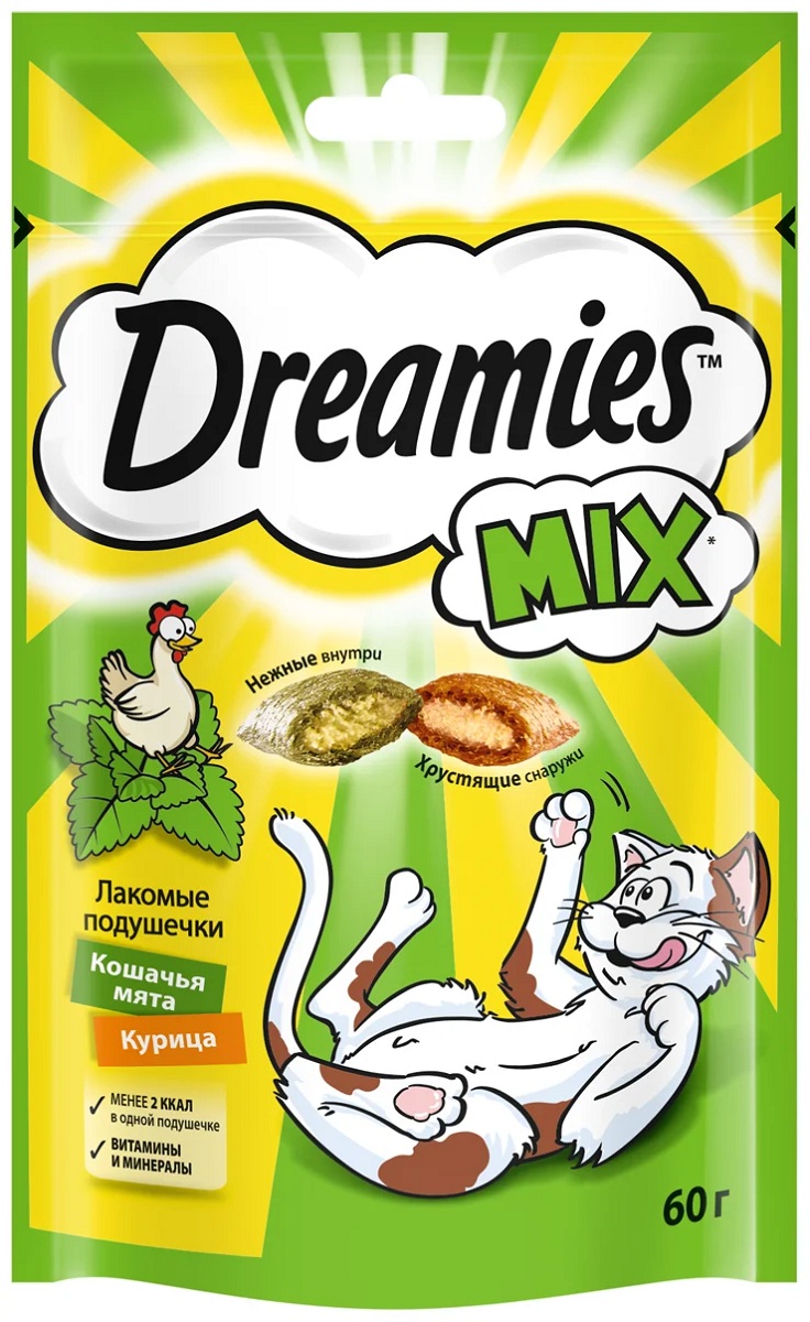 Лакомство для кошек DREAMIES подушечки 60г - интернет-магазин Близнецы