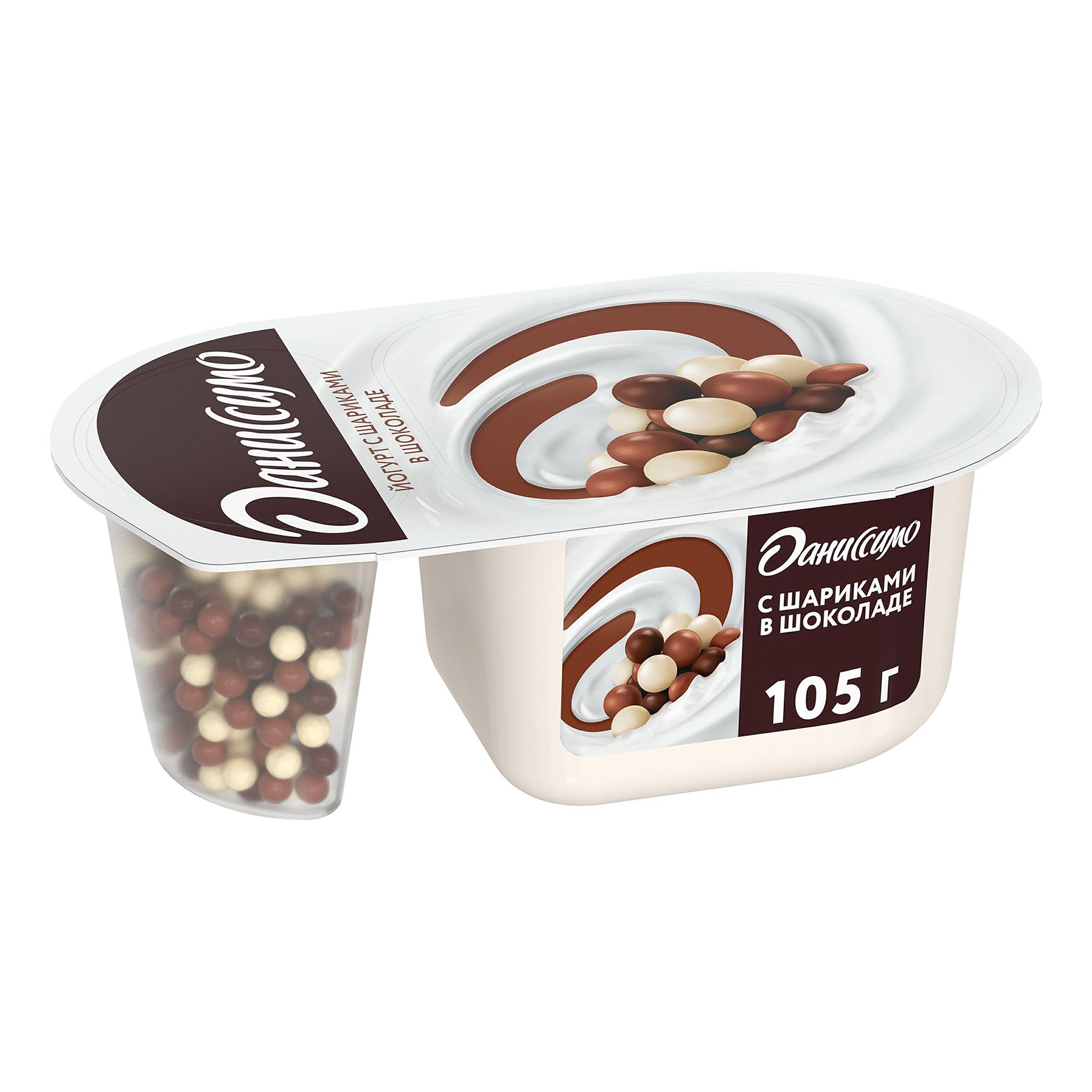 Данон Даниссимо Фантазия йогурт хруст шарики в шоколаде 105г шт - интернет-магазин Близнецы
