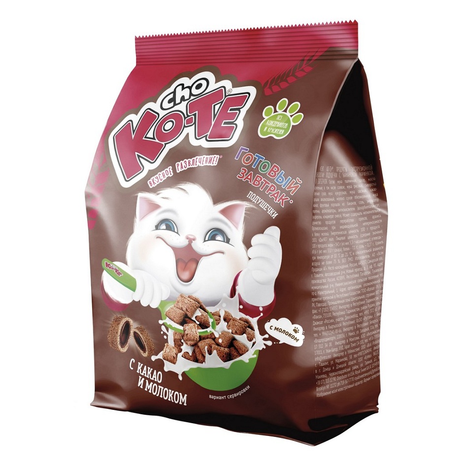 Сух зав Cho Ko-Te Подушечки с какао и молоком   Эссен-Агро  250г - интернет-магазин Близнецы