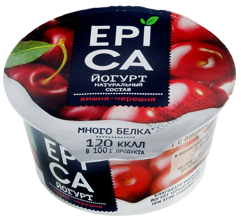 Йогурт 4.8% фрукт EPIKA  вишня-черешня  Эрманн  130г \Стрелец\ - интернет-магазин Близнецы