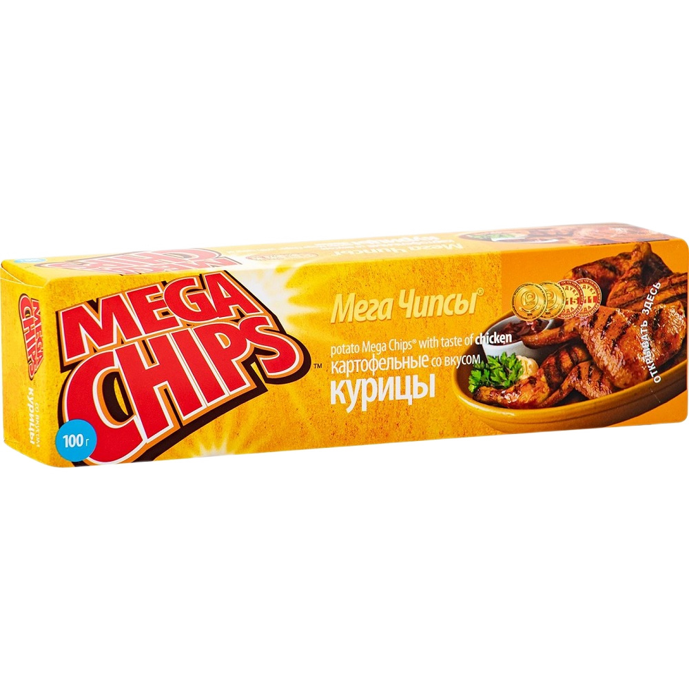 Чипсы пластины Мега Чипсы со вкусом курицы 100г  - интернет-магазин Близнецы