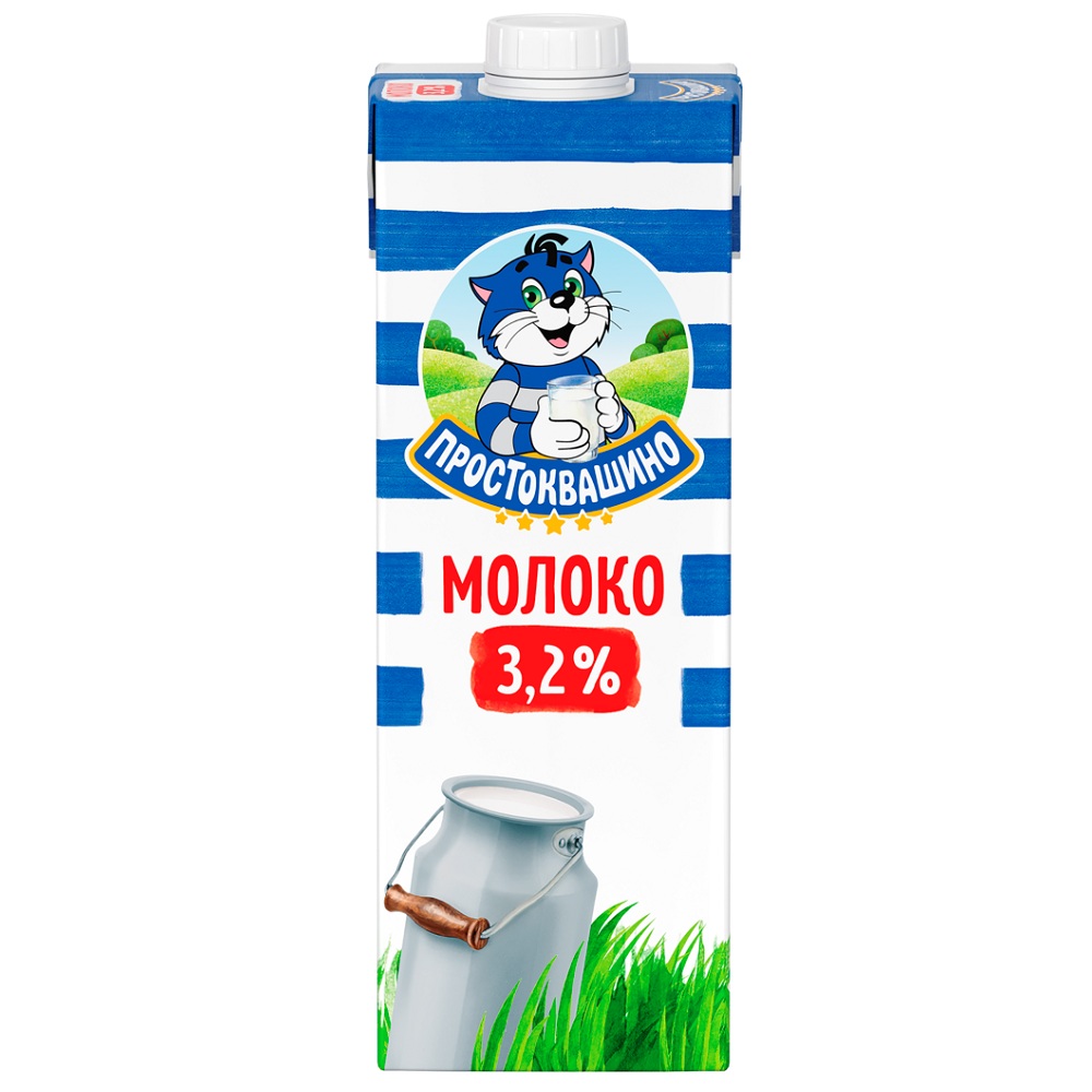 Молоко ультрапаст 3.2% Простоквашино 950мл - интернет-магазин Близнецы