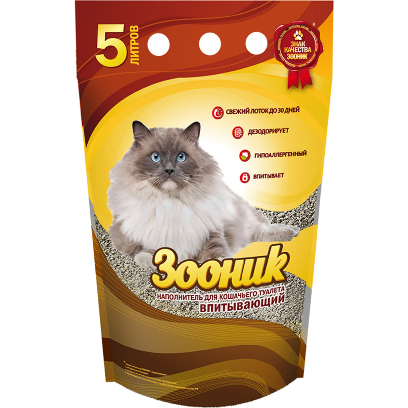 Наполнитель Зооник Впитывающий 5.0л шт - интернет-магазин Близнецы