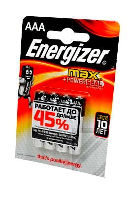 Батарейка Energizer LR03 AAA 4шт, 1 упак.