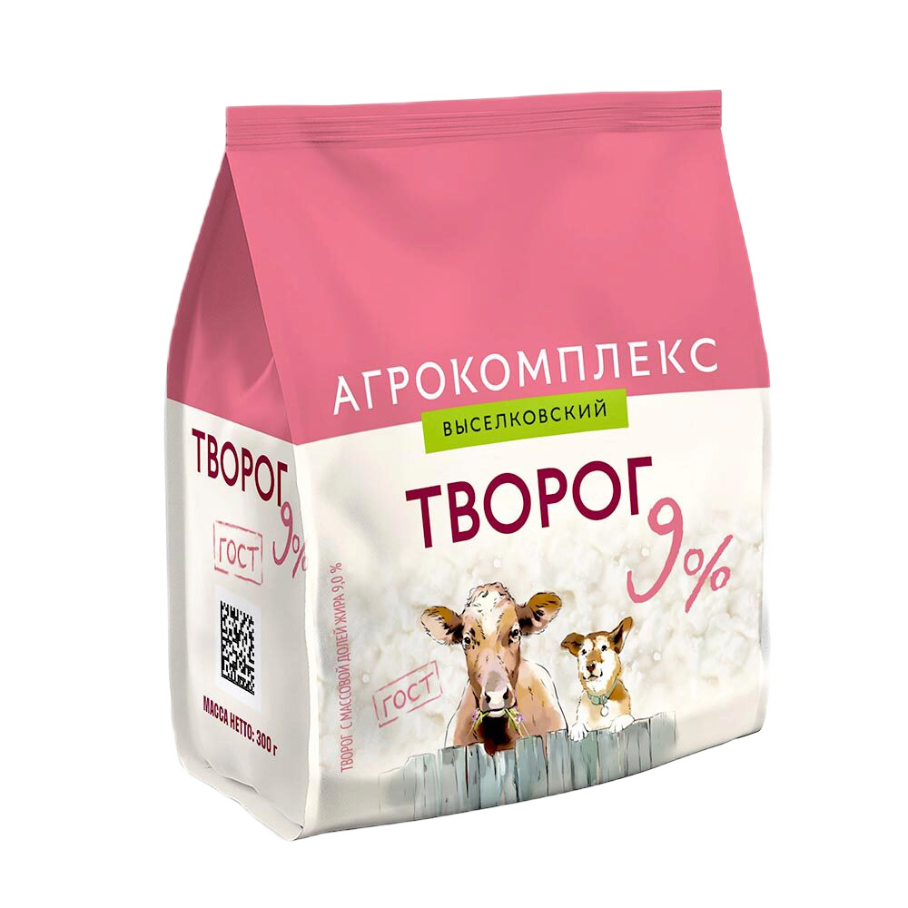 Творог 9% Агрокомплекс 300г шт      - интернет-магазин Близнецы