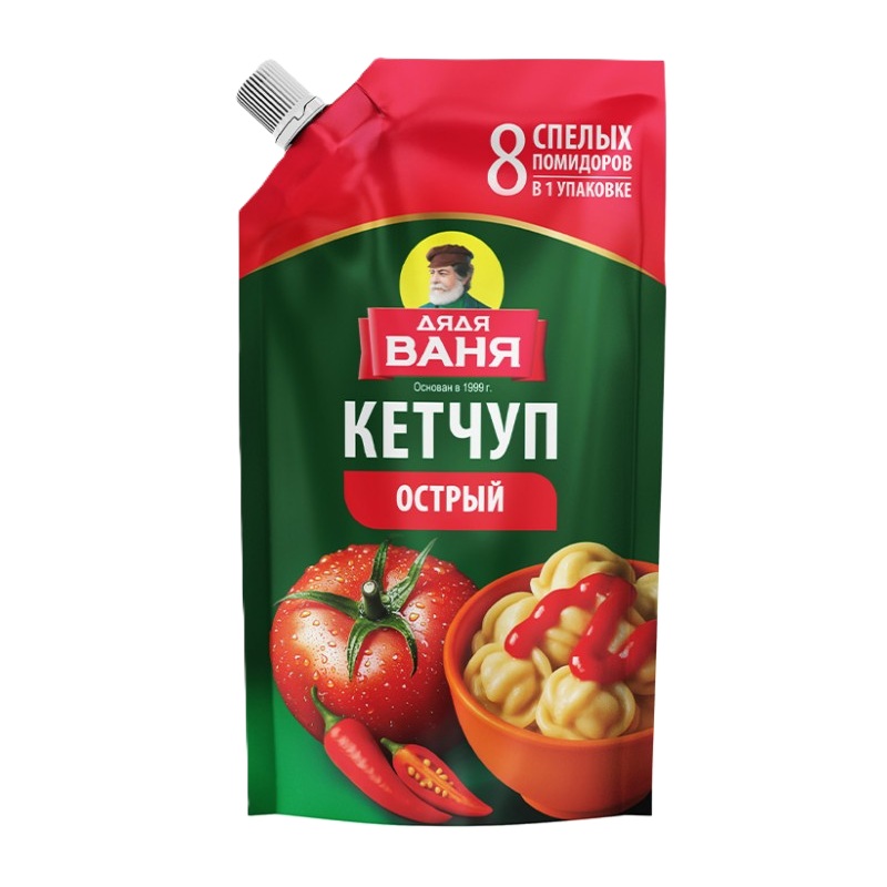 Кетчуп Дядя Ваня острый 300г пак - интернет-магазин Близнецы