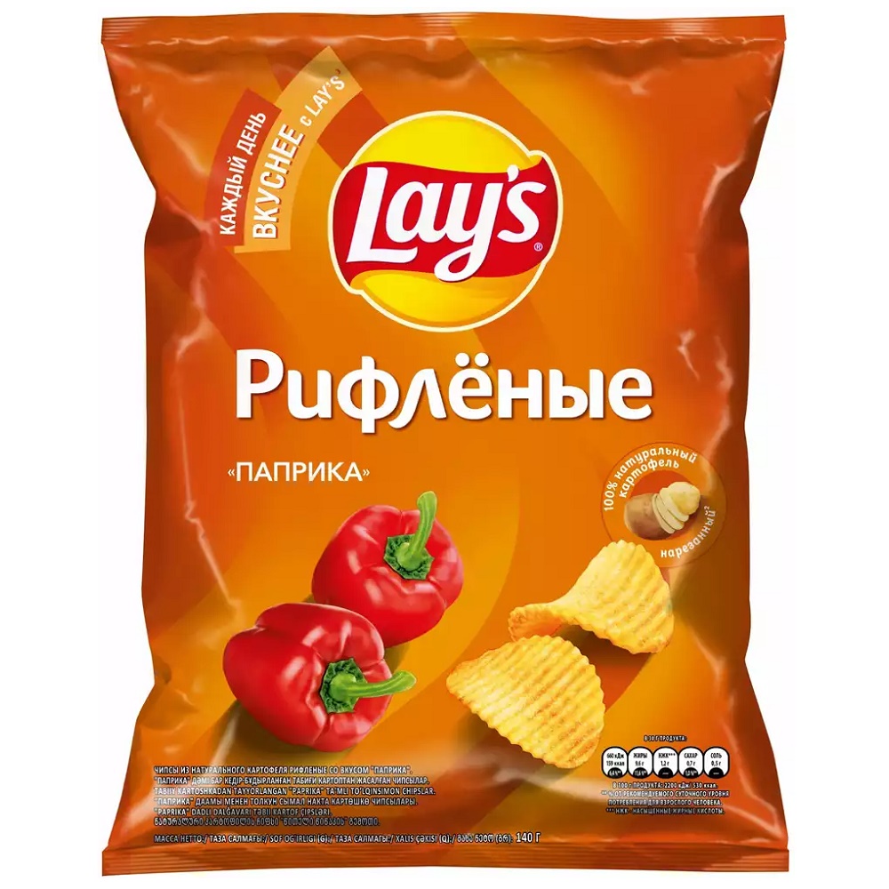 Чипсы Лейс Рифленые Паприка 140г - интернет-магазин Близнецы