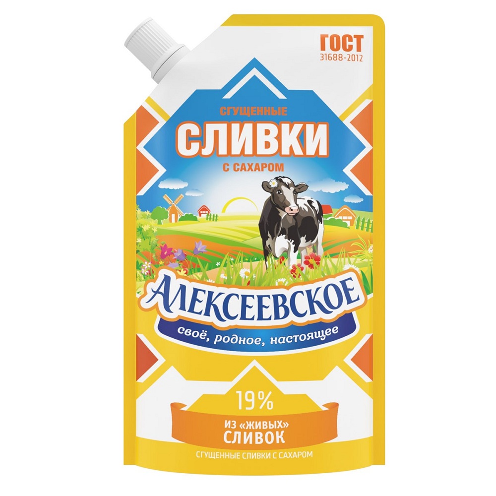 Сливки сгущ с сах 19% Алексеевские 270г шт  \СЩ - интернет-магазин Близнецы