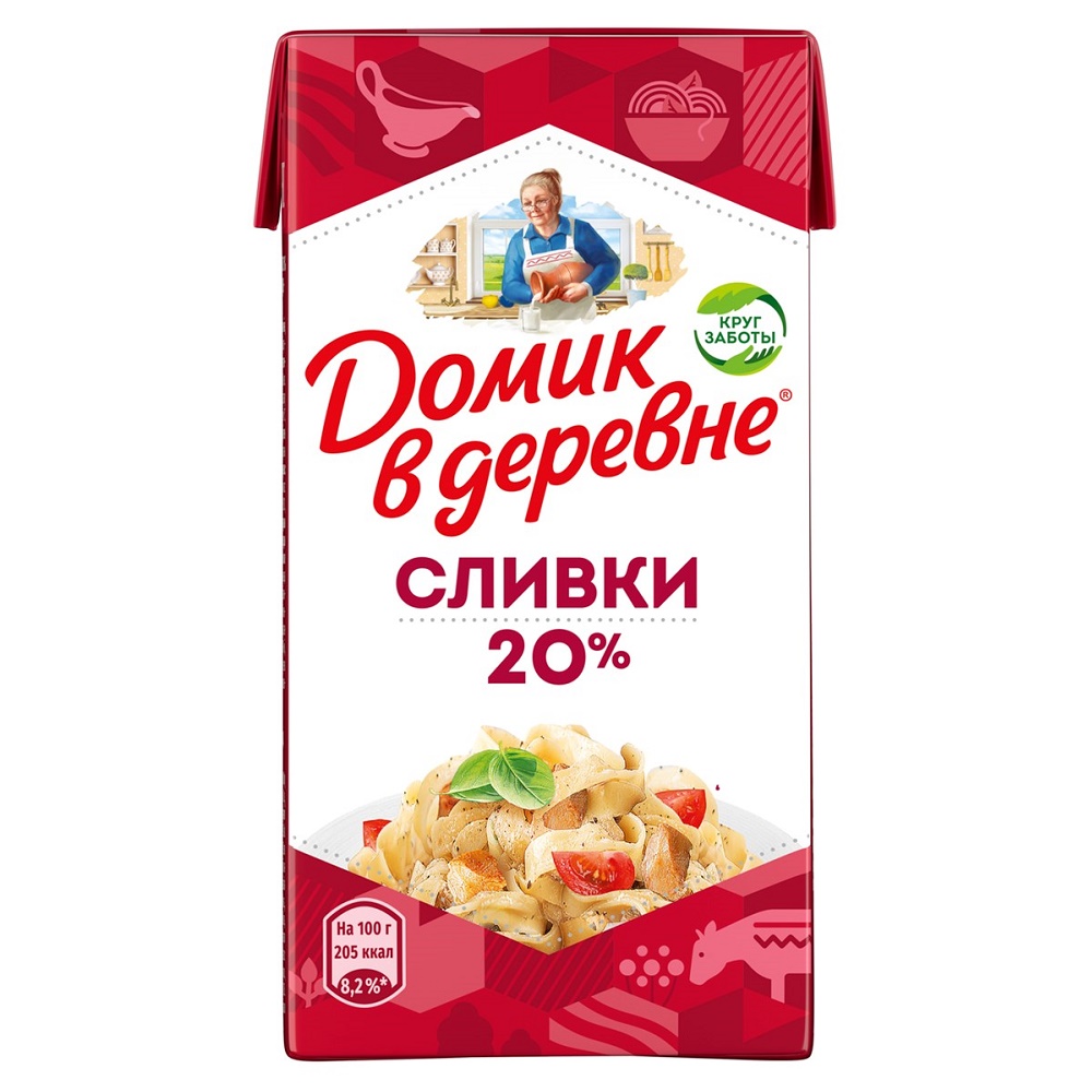 Сливки стер 20% Домик Лианозово  шт 480г - интернет-магазин Близнецы