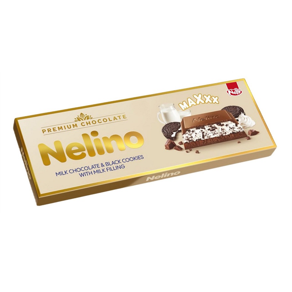 Шоколад Nelly Premium молочный с мол. нач. и кусоч печенья 250г  - интернет-магазин Близнецы