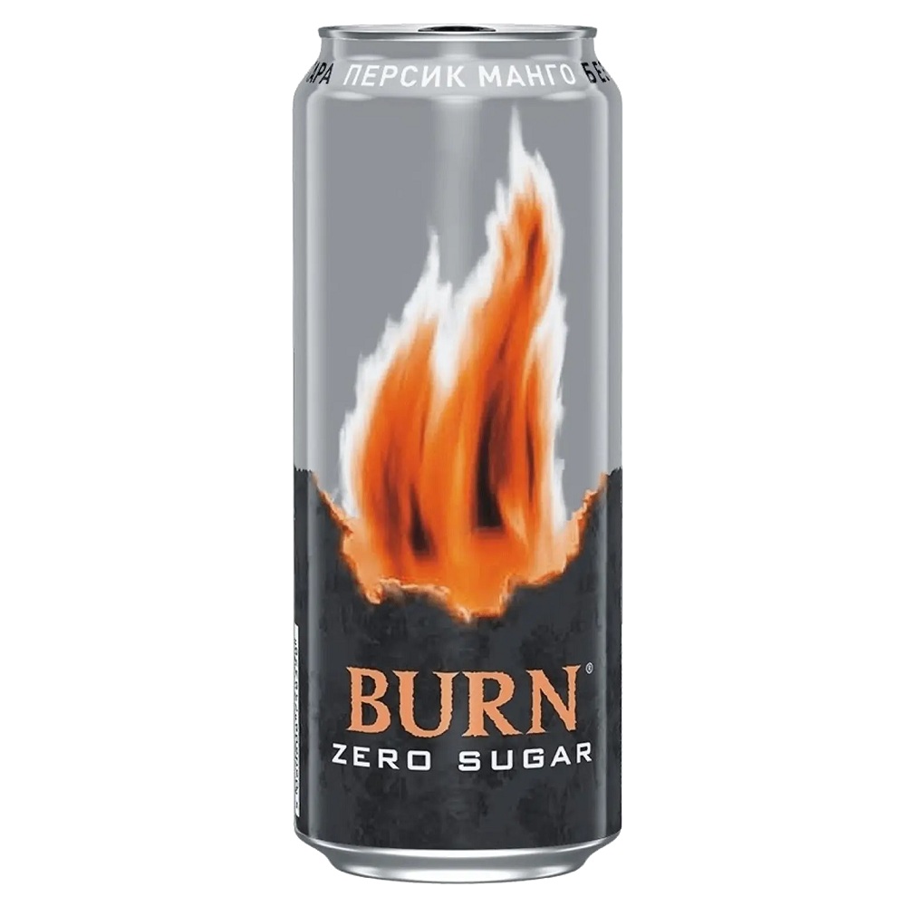 Напиток Burn Персик-манго энергетический сильногазированный 449мл.