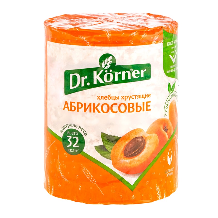 Хлебцы Dr.Korner Злаковый коктейль абрикосовые 90г - интернет-магазин Близнецы