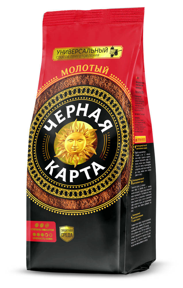 Кофе Черная Карта Арабика молот пак 250г - интернет-магазин Близнецы