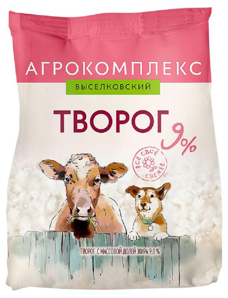 Творог 9% Агрокомплекс 300г шт - купить в Москве в интернет-магазине  Близнецы