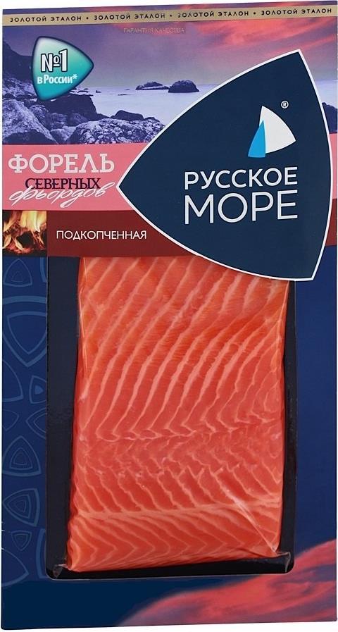 Форель Русское Море подкопченная филе кусок 200г.