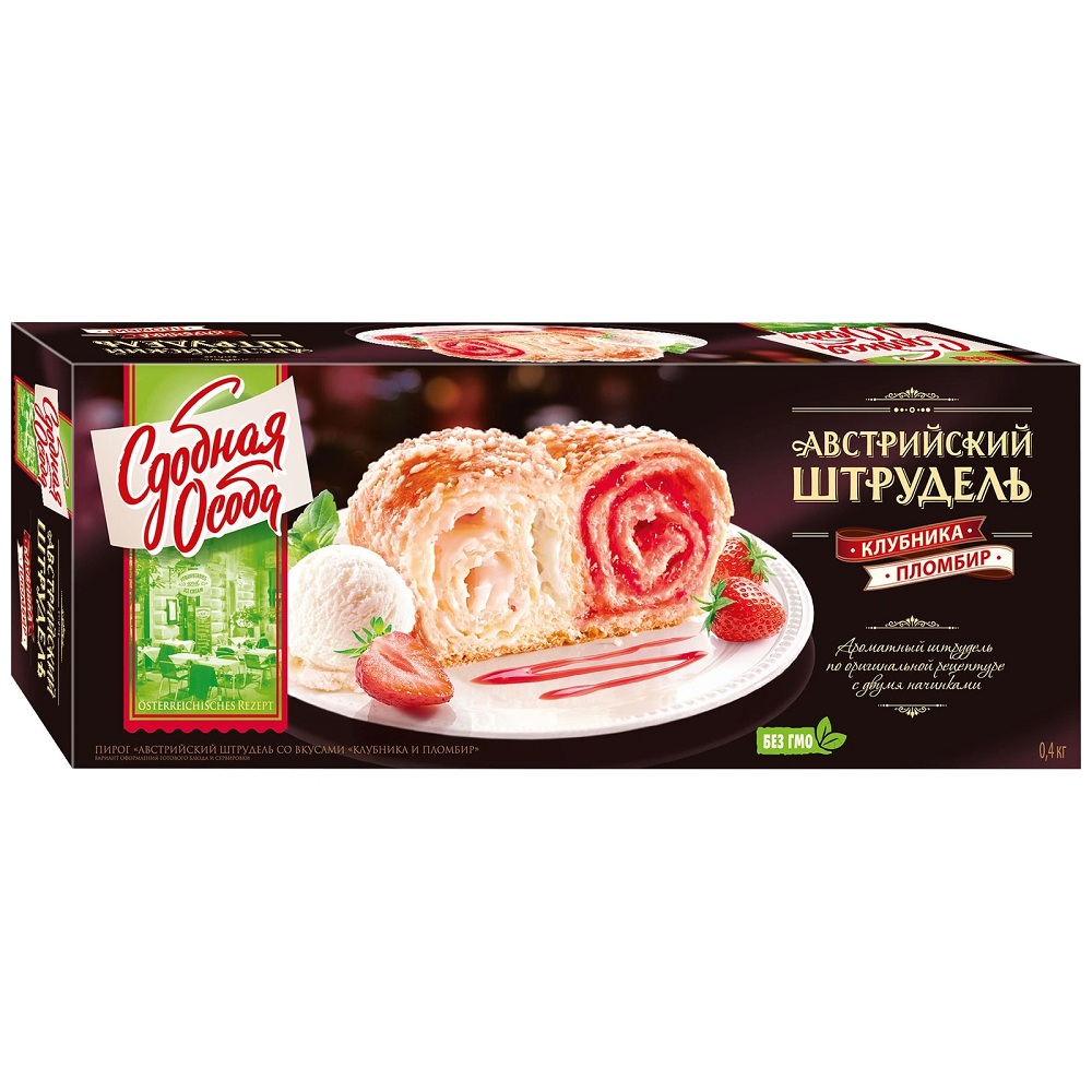 ч Пирог Австрийс Клубника и пломбир  Череми  400г - интернет-магазин Близнецы