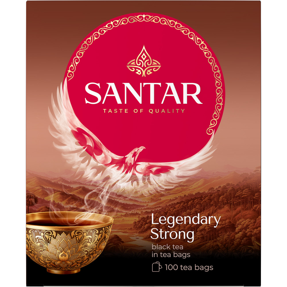 Чай SANTAR Legendary Strong черный 200г (100*2) пак - интернет-магазин Близнецы