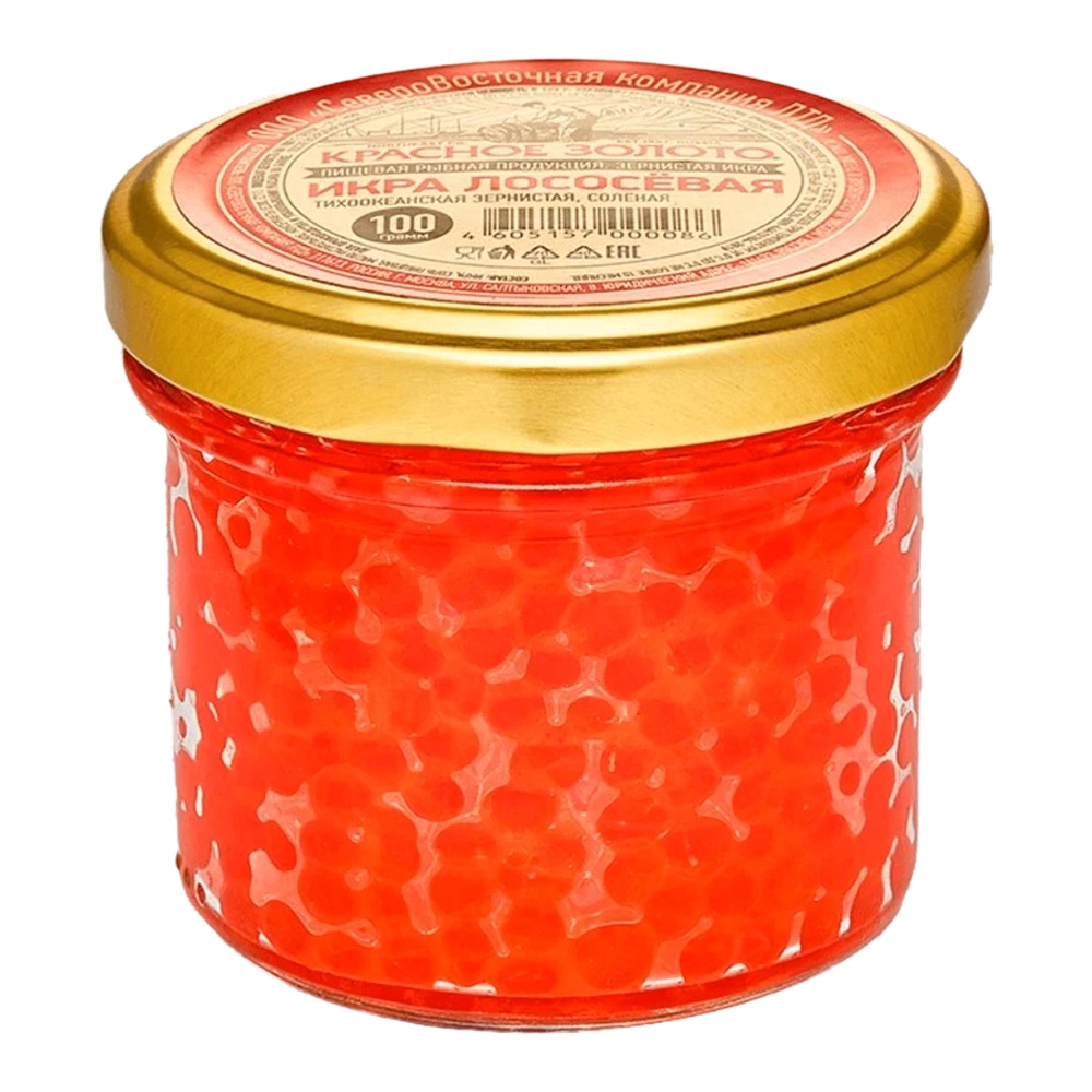 Икра лососев (нерка)  Красное золото) 100г - интернет-магазин Близнецы