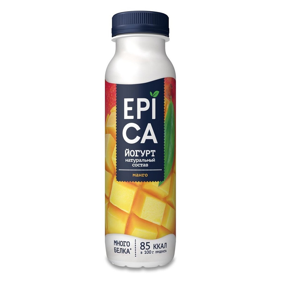 Йогурт 2.5% пит EPIKA  манго 260г - интернет-магазин Близнецы
