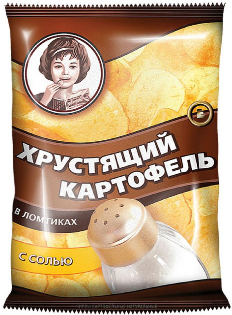 Картоф хруст в ломтиках с солью 40г - интернет-магазин Близнецы