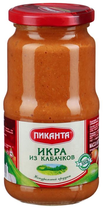Икра Кабачковая  Пиканта  бан 520г - интернет-магазин Близнецы