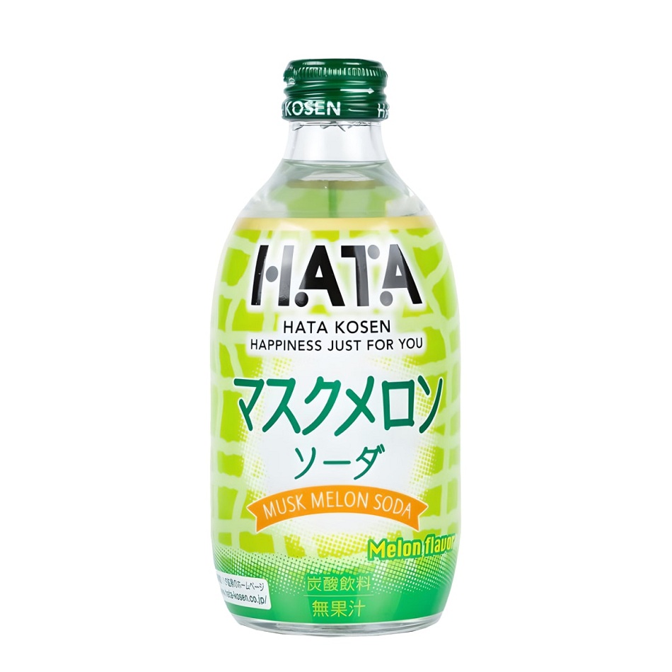 Напиток газированный Hata Kosen Musk Melon Soda со вкусом дыни, 0,3 л