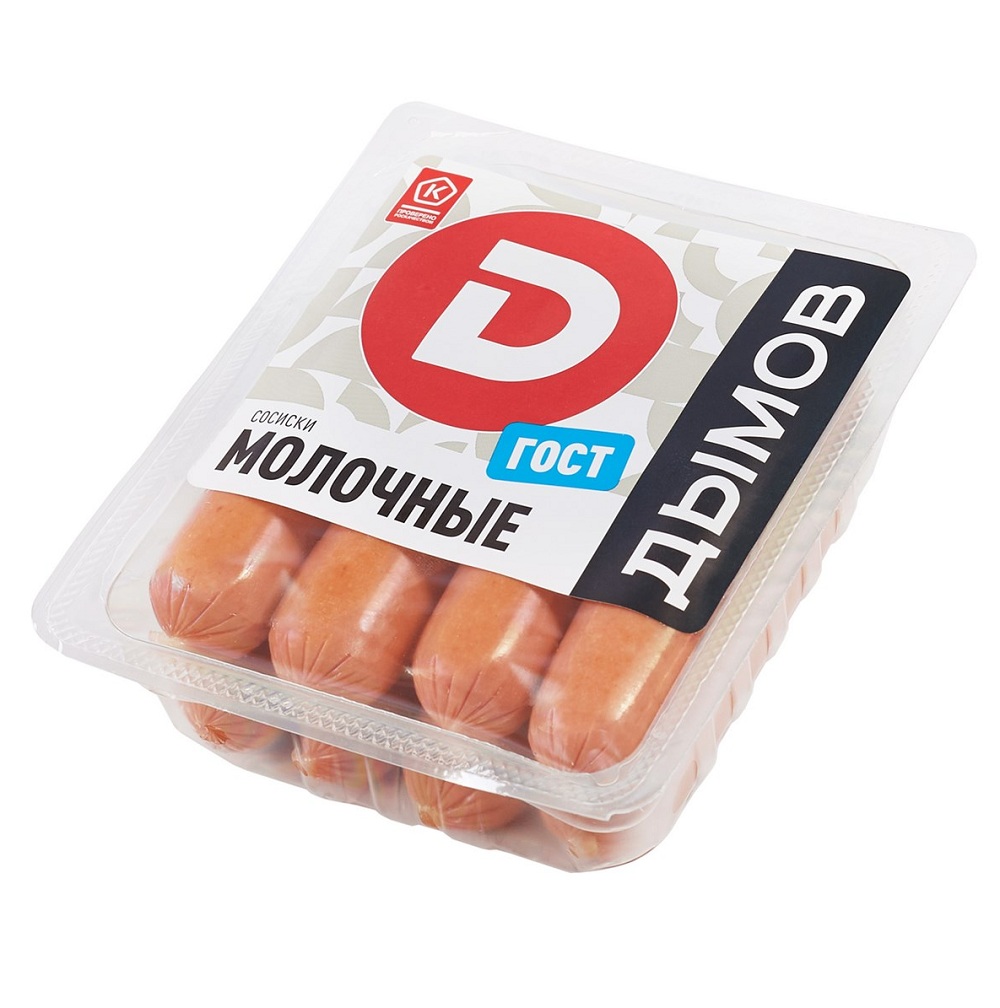 Сосиски Молочные ГОСТ  Дымов  464г - интернет-магазин Близнецы