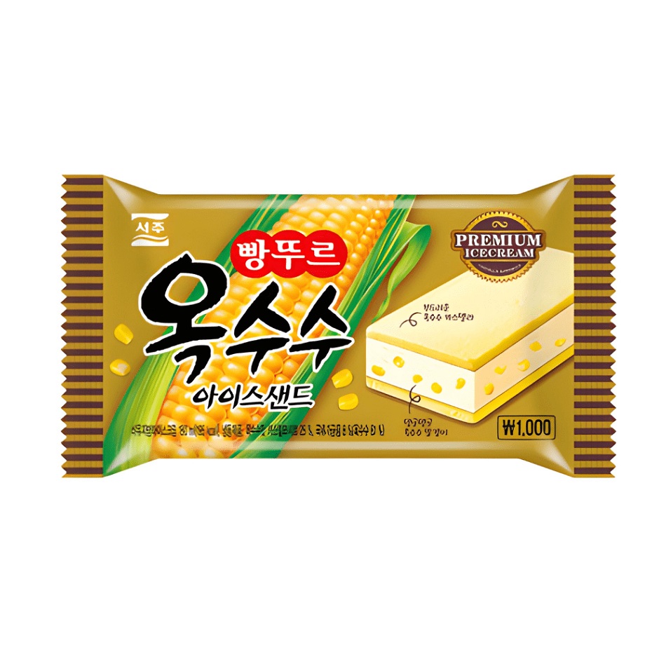 Мороженое Сэндвич Сладкая Кукуруза Корея  93гр  - интернет-магазин Близнецы