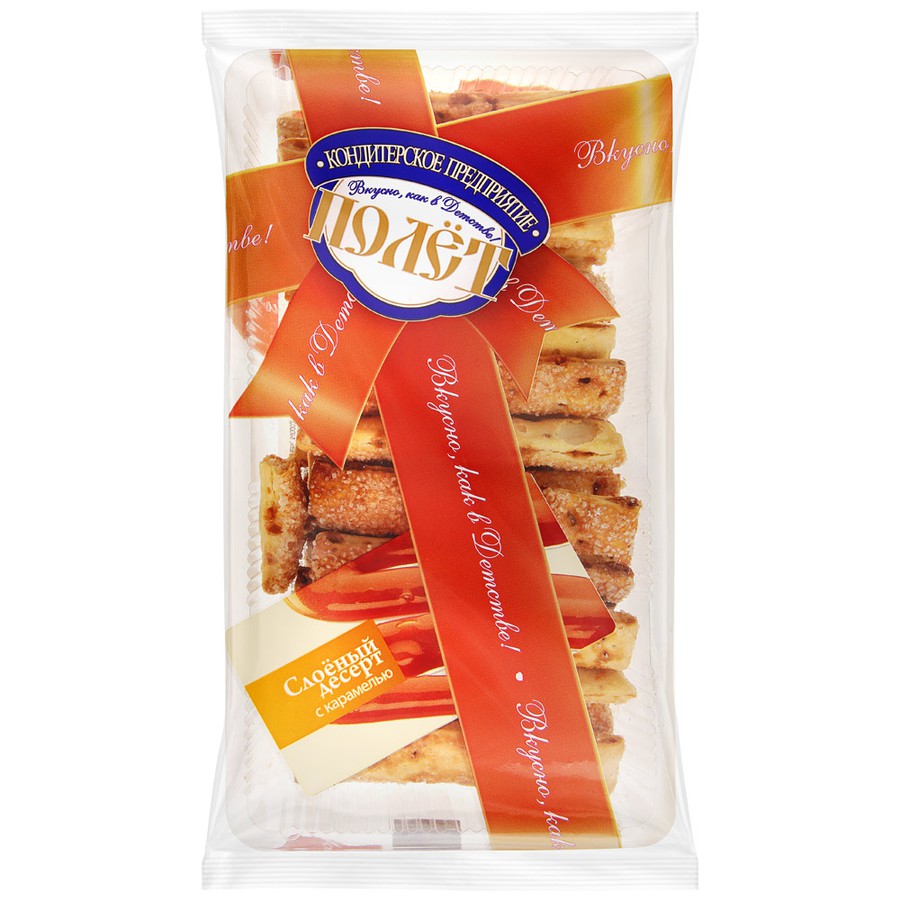 Печенье Полет Слоёный десерт с кусоч молоч карамели 200г 1350  - интернет-магазин Близнецы