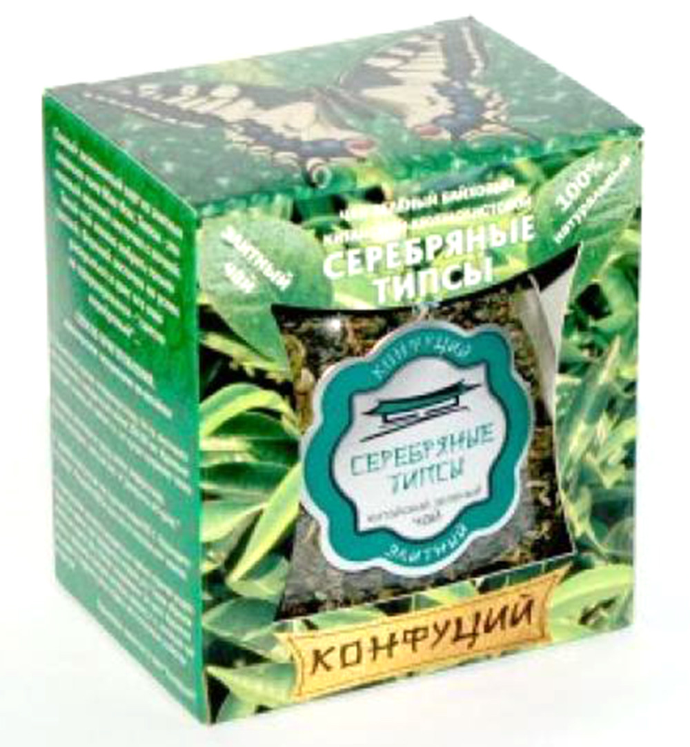 Чай Конфуций Серебряные типсы зеленый, 90 г ст /Люта/Планета чая/