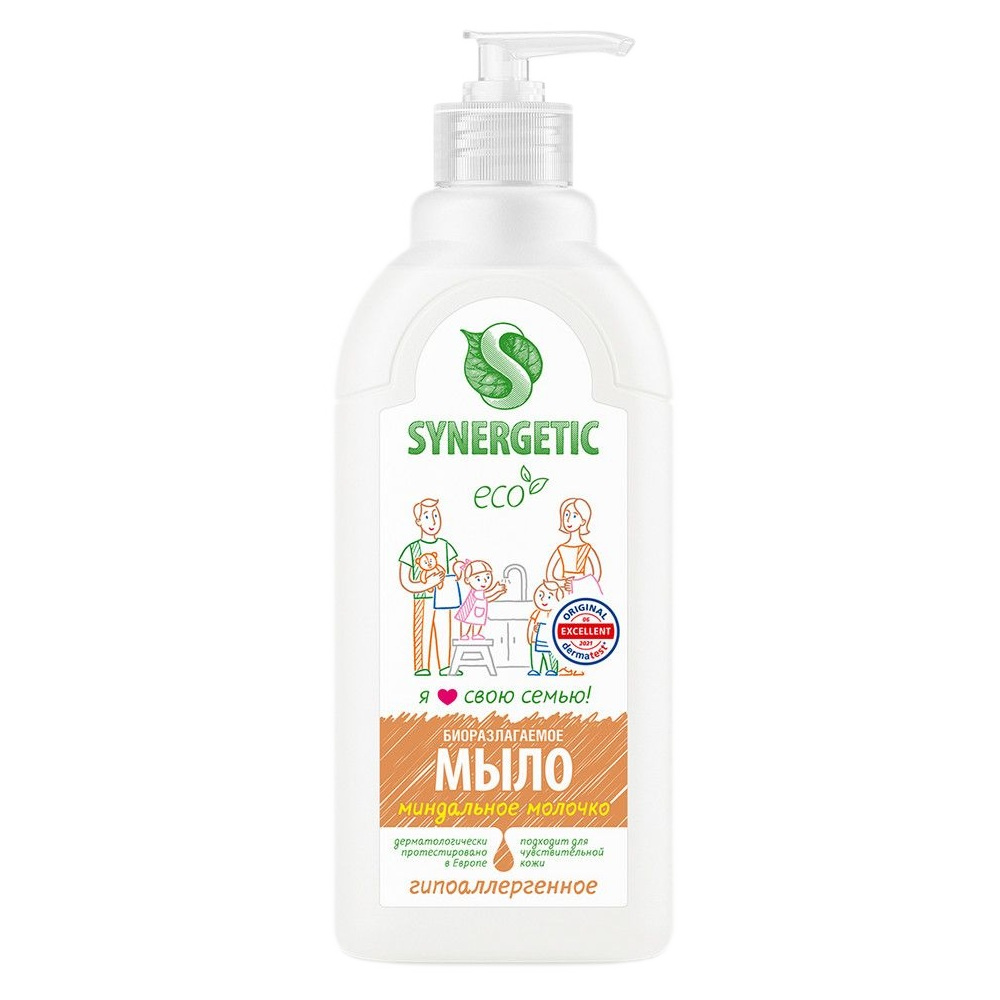 Мыло жидкое Synergetic миндальное молочко, 500 мл