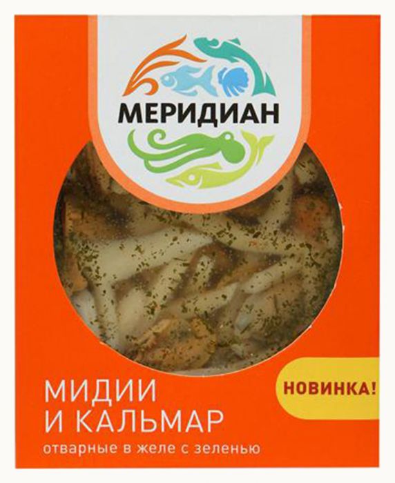 Мидии и кальм в желе  Меридиан   200г