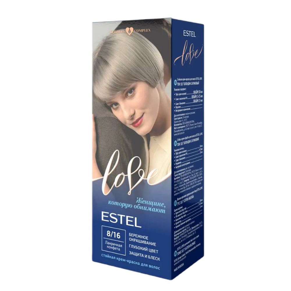 Стойкая крем-краска для волос Estel Love 8/16, лакричная конфета, 115 мл