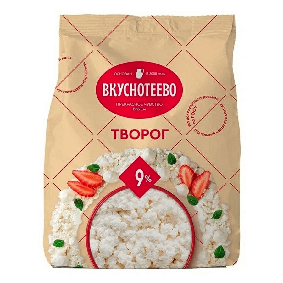 Творог Вкуснотеево рассыпчатый 9%, 300 г