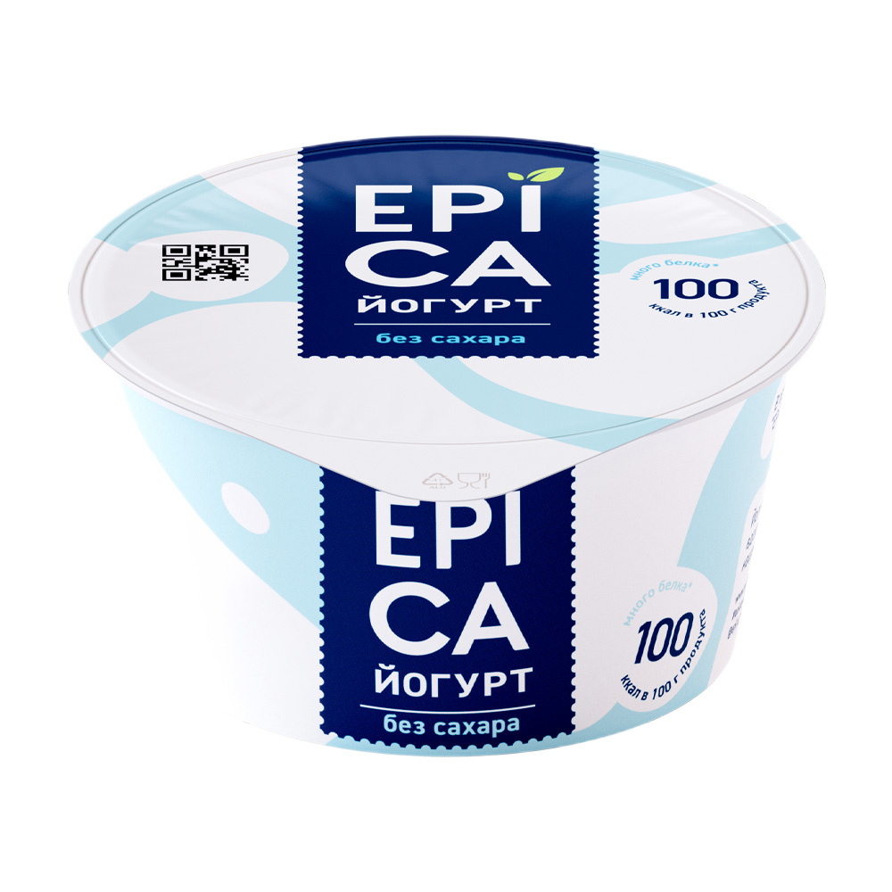 Йогурт натуральный Epica без сахара 6%, 130 г