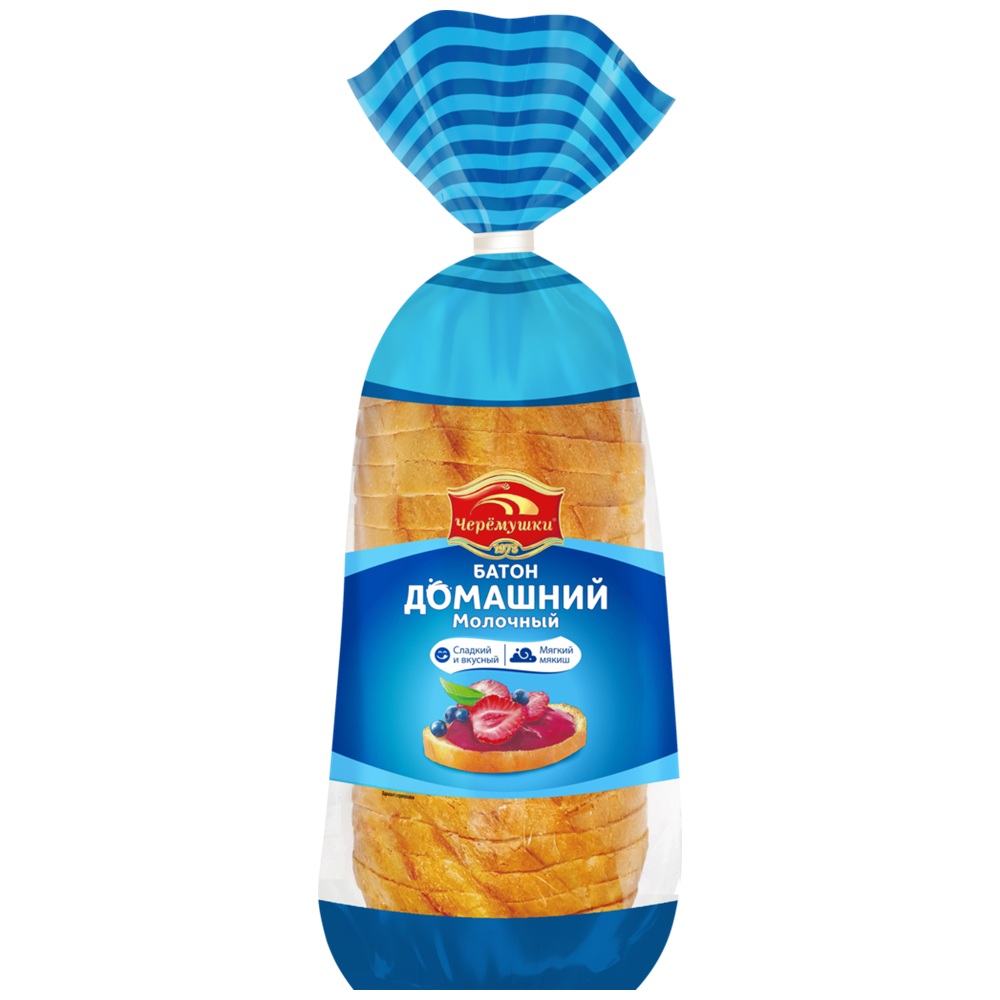 Батон Черемушки Домашний молочный в нарезке, 350 г