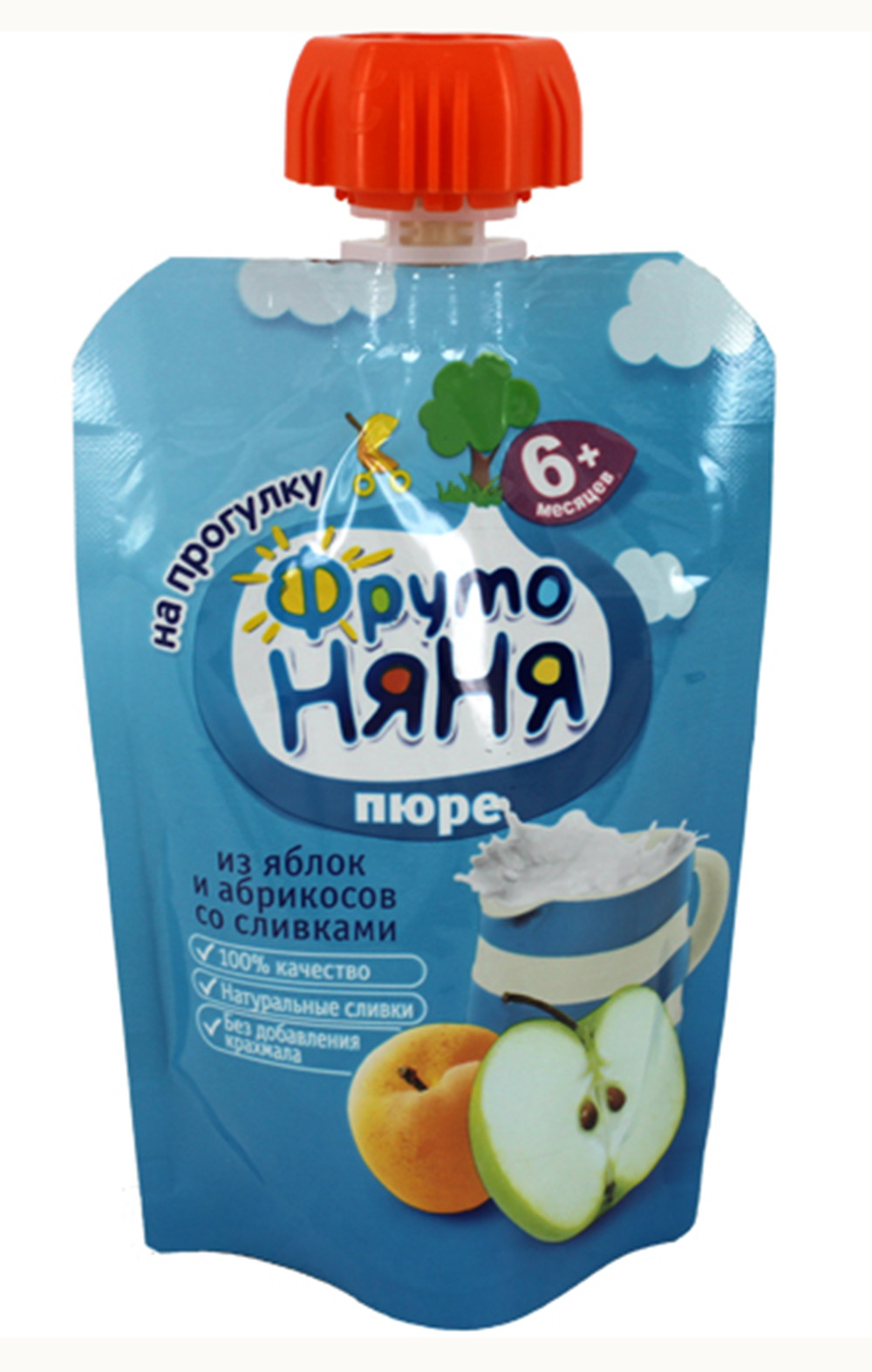 Д.п Пюре Фрутоняня яблоко груша творог 90г шт  238  - интернет-магазин Близнецы