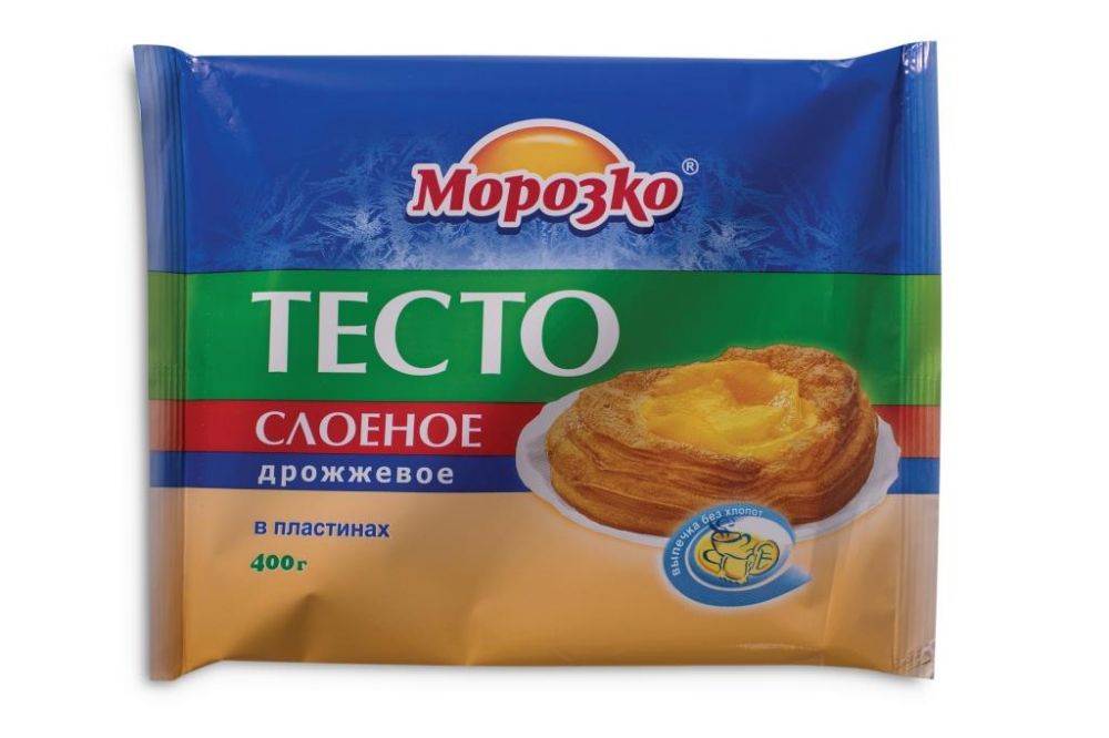 Тесто слоеное дрожжевое  Морозко  400г шт - интернет-магазин Близнецы