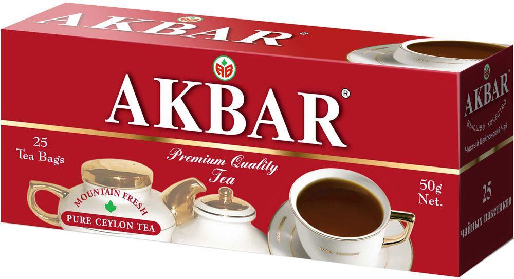 Чай Акбар цейлон красно-белая (25*2г) 50г - интернет-магазин Близнецы