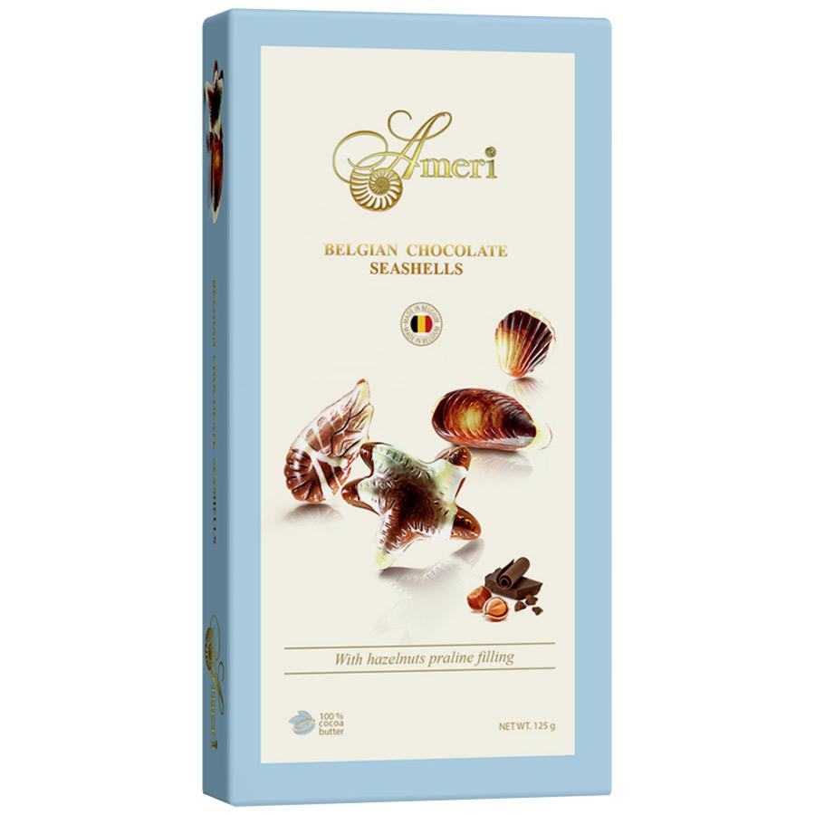 конфеты амери ракушки. конфеты амери ракушки. шоколадные конфеты пралине ameri. конфеты 125г ракушки belgium. бельгийский шоколад ракушки ameri.