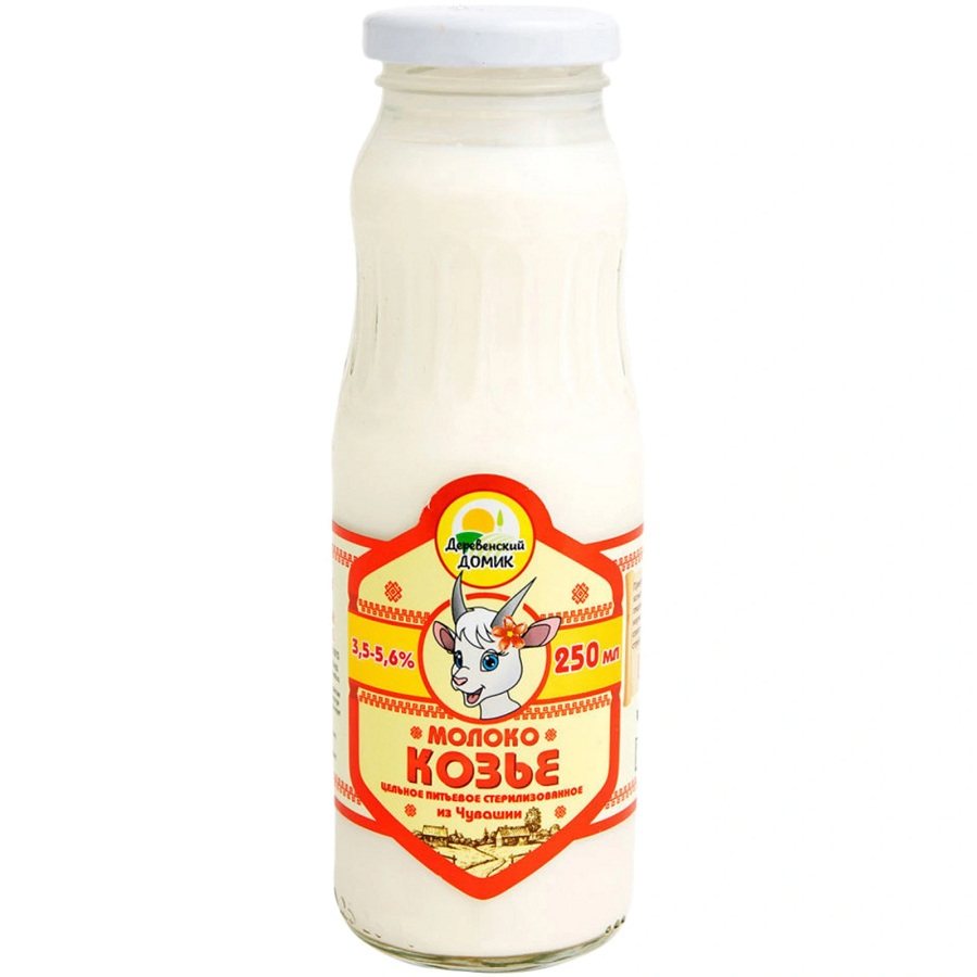 Молоко козье  3.5%-6.5%  Деревенский Домик  250мл шт      - интернет-магазин Близнецы