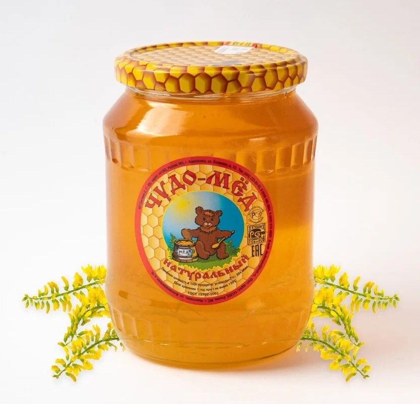 Мед Липовый  Чудо  1000г ст бан - интернет-магазин Близнецы