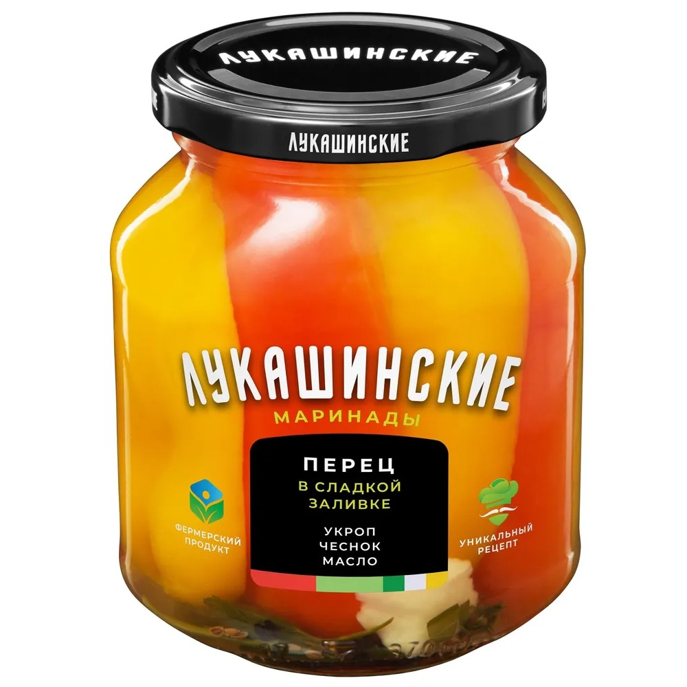 Перец в сладкой заливке с зеленью и чесноком  Лукашинские  340г - интернет-магазин Близнецы