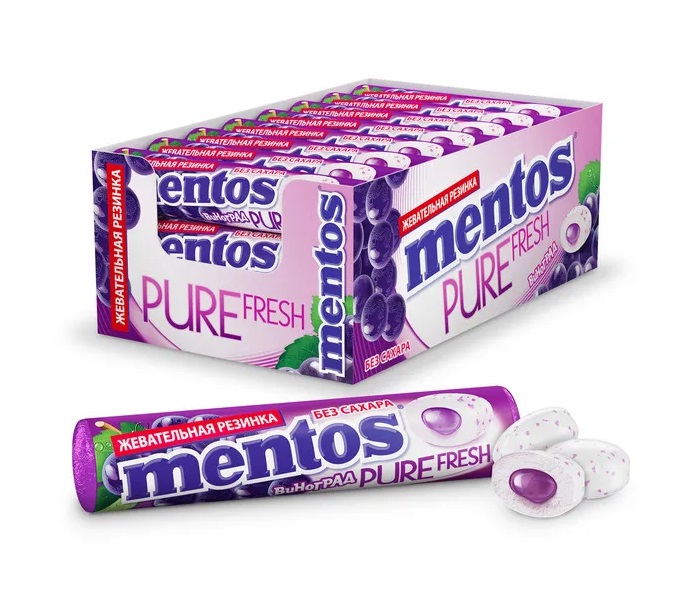 Жевательная резинка Mentos Pure Fresh Виноград 15.5г.