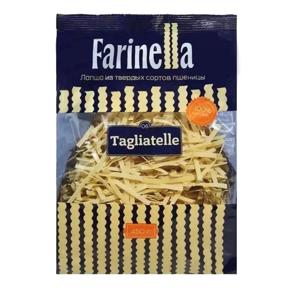 Макар изд Farinella Tagliatelle №6 Лапша средняя 450г пак - интернет-магазин Близнецы