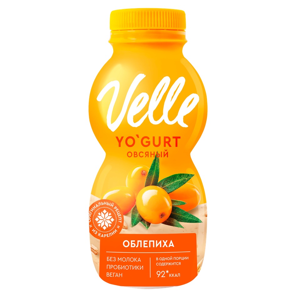 Продукт овсяный питьевой Velle ферментированный с облепихой, 230 г