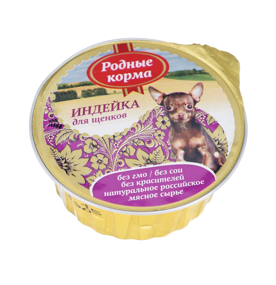 Корм Родные корма для щенков  паштет с индейкой  125г шт\Мишель\