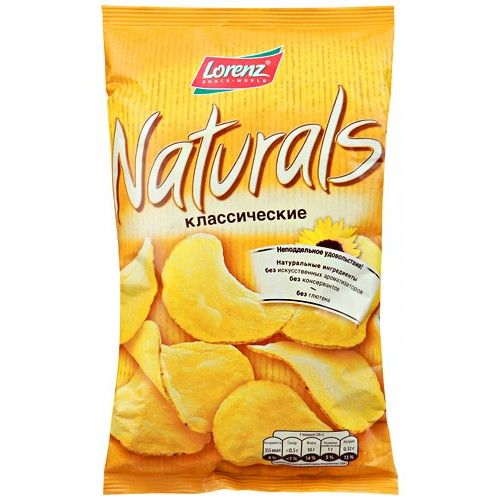 Чипсы Lorens Naturals с морской солью и перцем 100г - интернет-магазин Близнецы