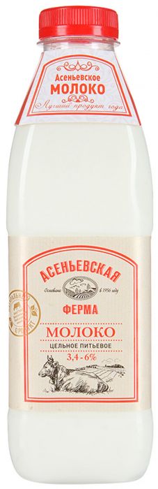 Молоко паст 3.4%-6% "Асеньевское" 0.9л бут \Латим\ - интернет-магазин Близнецы