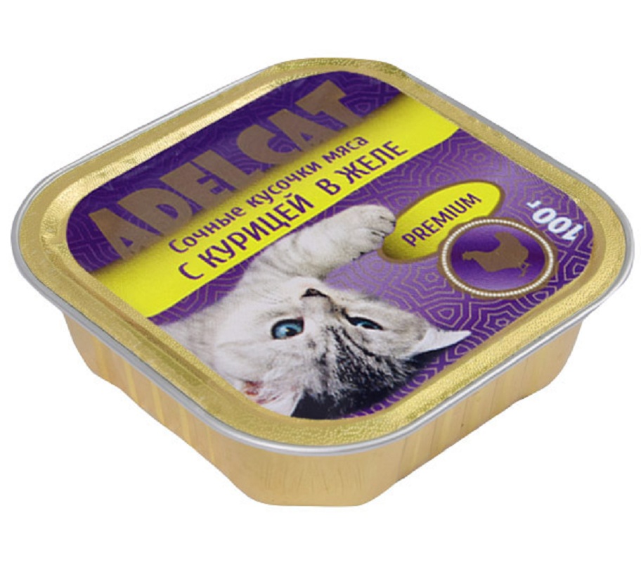 Корм АдельКэт для кошек Желе с курицей 100г шт - интернет-магазин Близнецы